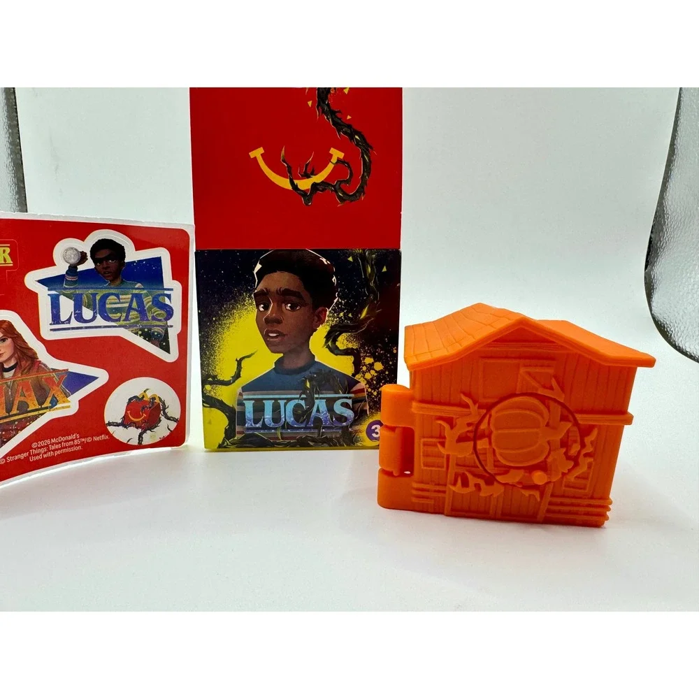 McDonalds‎ Stranger Things Lucas Sinclair Happy Meal Toy 3 Orange Case Stickers